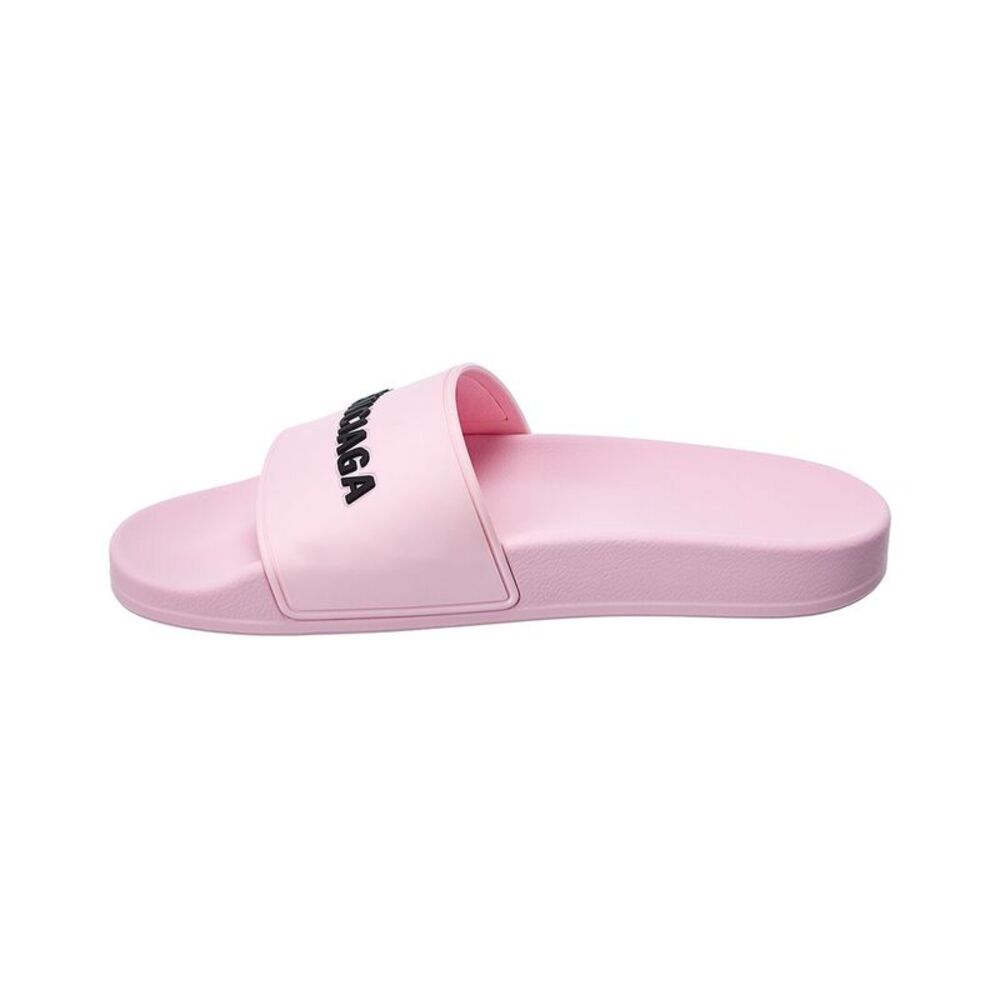 Balenciaga Logo Pool Rubber Slide, Pink - Picture 2 of 5
